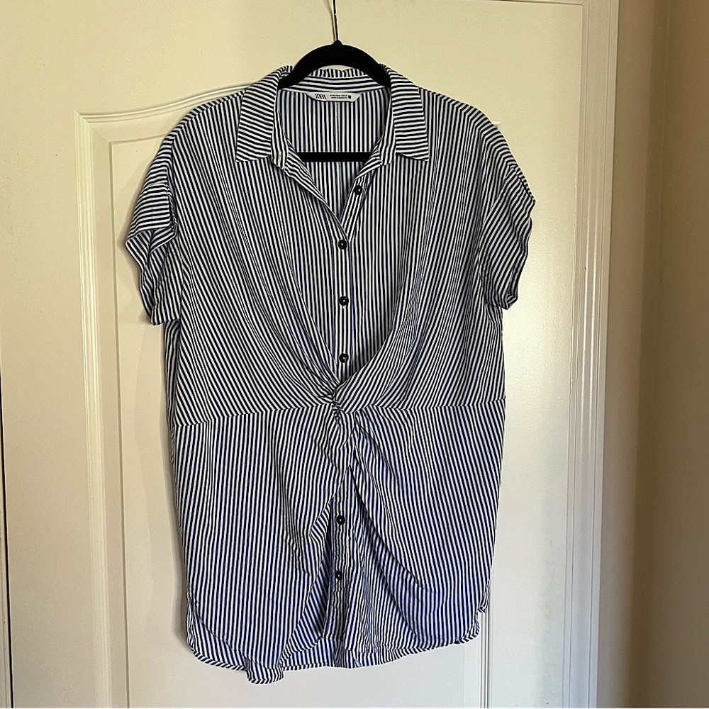 Zara Striped Twist-Knot Top (Size M)